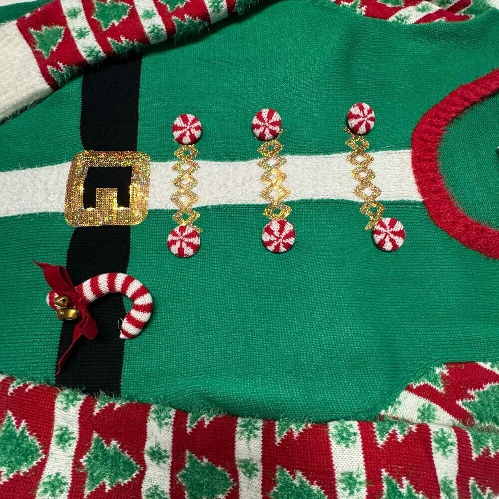 Ugly Christmas Sweater Dress XXL Candy Cane jingle - Picture 4 of 15